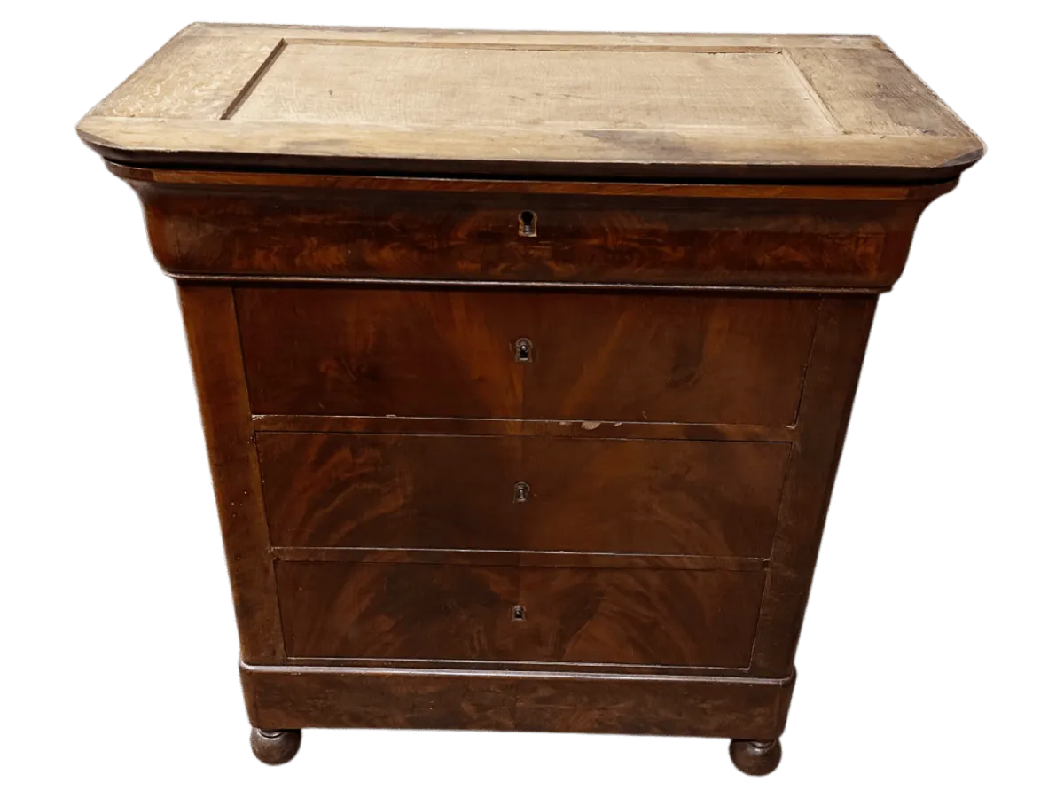 Avant restauration. Commode d'époque Charles X Avant restauration. Restauration à Paris - Vincennes d'une commode d'époque Charles X